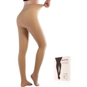 MARTIZA Fleece Lined Tights for Women,Fake Translucent Winter Thermal Pantyhose, Warm Thick High Waist Leggings (Medium Petite)