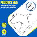 WB44K5018 Range Oven Bake Element Compatible with GE JCT910SY1SS JCTP16GV1BB JCTP16GV2BB, Electric Oven Bake Element 240V 2585W Replace AP2030974 260846 AH249254 EA249254 PS249254