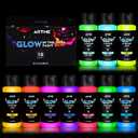 ARTME Glow in The Dark Paint, 10 Bright Colors 60ml/2oz Blacklight Paint Set, Neon Craft Paint, Acrylic Glow Fluorescent Paint Perfect for Art Painting, DIY projects, Halloween and Christmas Decoration