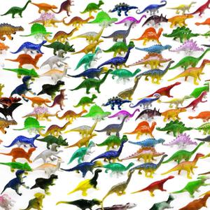 OuMuaMua Dinosaur Toys, Plastic Mini Dinosaur Figure Toy Set Including T-rex, Stegosaurus, Monoclonius for Kids Toddler Dinosaur Birthday Party Favors, Christmas Easter Eggs Filler Gifts, 78 Pack