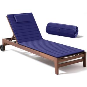 Codi Portable Outdoor Chaise Lounge Cushions for Patio & Poolside - Water Resistant, Quick Dry, Lightweight, Thin Lounger Chair Pads for Outside - Navy Blue, 80x26x0.6