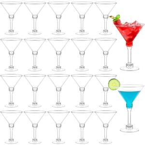 Kucoele 40 Pack Mini Plastic Martini Glasses, 5oz Disposable Cocktail Glasses Tall Party Cups for Wine, Champagne, Margarita