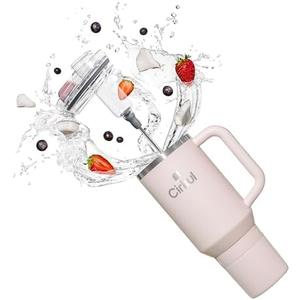 Cirkul 40oz. Cherry Blossom Stainless Steel Tumbler with Handle, All-Day StrawSip™, Double-Wall Insulated