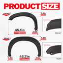 ECOTRIC Fender Flares Compatible with 2009-2010 Dodge Ram 1500/2011-2018 Ram 1500/2019-2023 Ram 1500 Classic Fleetside, Truck Wheel Flares Wheel Cover Textured Black Rivet Style 4Pcs