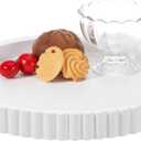 11 in Decorative Tray for Coffee Table Tray Decor White Round Concrete Home Decor Serving Trays White Decorative-Tray for Coffee Dining Room Table-Entryway and Living Room Table