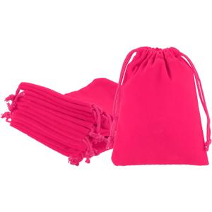 PATIKIL Velvet Gift Bags, 20 Pack 4 x 4.8 Inch Velvet Drawstring Jewelry Pouches Mini Gift Packaging Bag for Wedding Favor Party Birthday Festivals, Rose Red