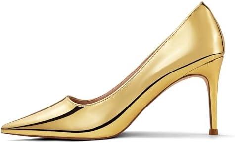 Elisabet Tang 3 in Classic Pointy Pull on Heeled Wedding Pumps - Comfortable Stiletto Closed Toe Dress Heels for Prom Work 9