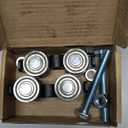 4 Wheel Rolley Assembly Silent Rollers Wheel for 1-5/8" Wide and All 1-5/8" or Taller Rail Hanging Track, Track Roller Used for Barn or Shed Sliding Doors2 Pack