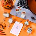 Geyoga 6 Pcs Halloween Badge Reels Cowboy Ghost Glow in The Dark Funny Western Spooky Retractable Badge Holder Glitter ID Tag Reel with Alligator Clip Gifts for Halloween Holiday Office Favors