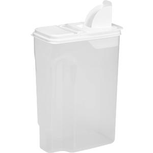 Buddeez Large Food Storage Container - 8 Quart Pantry Buddy, All Purpose Clear Kitchen Organization and Storage - Cereal, Flour, Sugar, Rice Dispenser, EZ Pour Spout and Easy Grip Handle (White Lid)