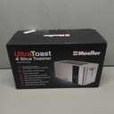 Mueller UltraToast Full Stainless Steel Toaster 4 Slice, Long Extra-Wide Slots for Bagels and Waffles, 6 Browning Levels, LED Display, Cancel/Defrost/Reheat Functions & Removable Tray, Kitchen Gadgets