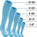 QBK Toddler Baseball Socks And Belt Youth Softball Tee Ball Combo Set for Boy Girl (2 Pairs of Socks & 1 Belt) (Blue)