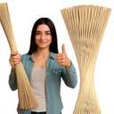 50 Pcs Smore Sticks for Fire Pit Extra Long - Thick 36 Inch Long Smores Sticks for Fire Pit, Suitable for Crafts & Flower Bouquets - 5mm Thick Bamboo Skewers for Smores, Meat, Kabobs, Hot Dogs, Fruits