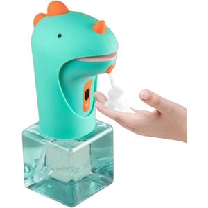 Automatic Soap Dispenser, Cute Touchless Foaming Soap Dispenser, IPX6 Waterproof, 2 Levels Foam Adjustable, Smart Hand Dispenser for Bathroom Kitchen 8.7oz/250ml (Dinosaur)