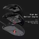 Sleek Body Work Corded Mouse, USB Corded Computer Mouse, Laptop Desktop Laptop Home and Office Mouse, Curved Edge Mouse, Comfortable Feel USB Corded Optical Mouse - Black