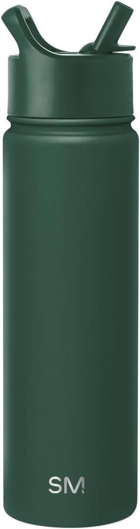 Simple Modern Water Bottle with Straw Lid Vacuum Insulated Stainless Steel Metal Thermos | Reusable Leak Proof BPA-Free Flask for Gym, Travel, Sports | Summit Collection | 22oz, Glamping Forest
