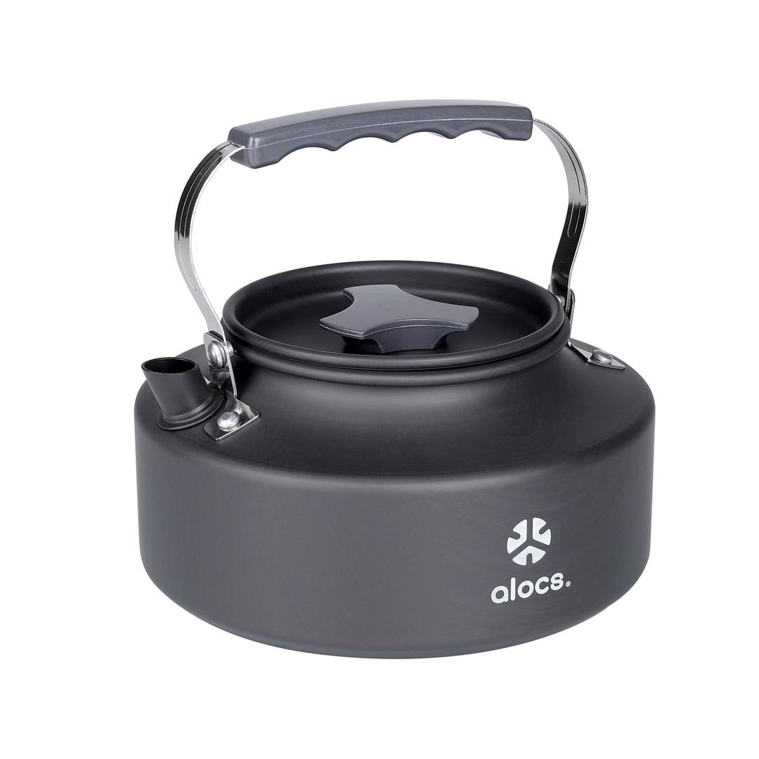 Alocs 1L Kettle Teapot, Portable Camping Coffee Pot, Hard-Anodized Aluminum Camping Kettle, Lightweight Backpacking Kettle for Campfire, Gas Stoves, Hiking, Picnic and Survival Gear