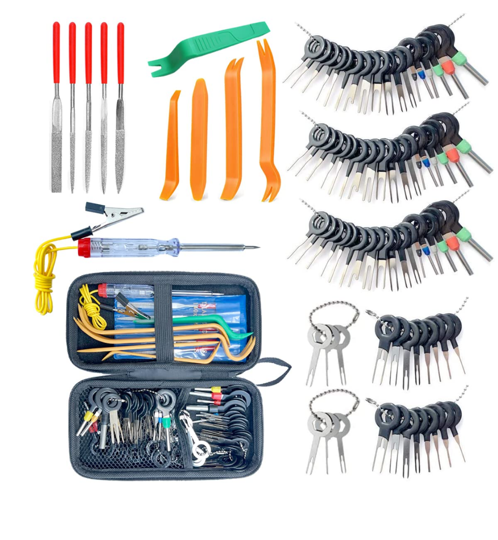 Maerd 87pcs Terminal Removal Tool Kit Depinning Tool Electrical Connector Pin Removal Tool Kit Wire Terminal Tool for Automotive Car Household Devices