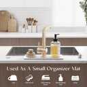 eormoe Diatomite Kitchen Faucet Mat - 14Inch Water Absorbing Stone Tray for Sink, Stone Fast-Drying Faucet Mat for Kitchen Counter Sink Accessories (Light Grey, 14'' x 3.9'')
