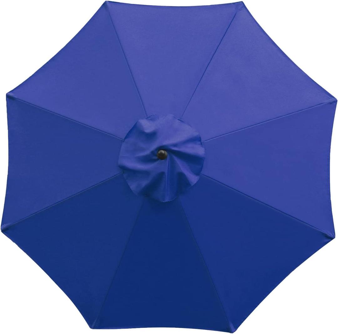 Sunnyglade 9ft Patio Umbrella Replacement Canopy Market Umbrella Top Outdoor Umbrella Canopy with 8 Ribs (Navy Blue)