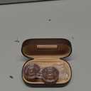 CARUNCOO Wood Grain Contact Lens Case Compact Eye Contact Case for Travelling Portable Contact Box with Mirror RectangleCute Colorful Especially Elegant Brown 4 Piece Set