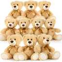 Tezituor Teddy Bears Stuffed Animals Bulk 10 Packs, 14 Inch Small Bears Plush for Baby Shower Cute Stuffed Bears Gift for Kids on Christmas, Birthday, Valentines, Light Brown