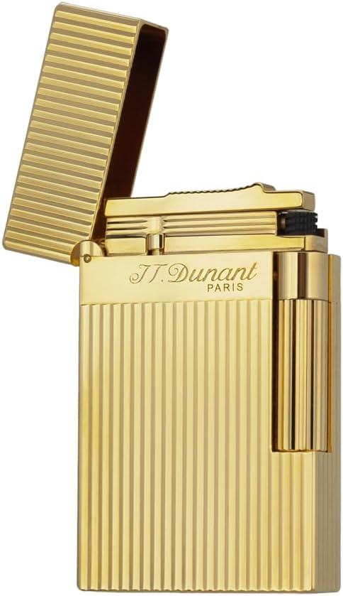 Classic Lighter, Brass refillable,Gold Bar Lighters, Adjustable Soft Flame,Side Slide Lgnition Steel Tone for Men Dad Husband