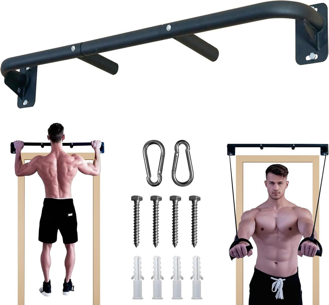 Fitarc Heavy Duty Wall Mount Pull Up Bar, Joist Mount Chin Up Bar for Doorway, Steel Construction, Home Gym Equipment, Fits 32-36 Wall Studs