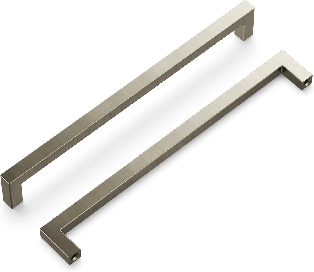 Hickory Hardware Solid Core Kitchen Cabinet Pulls, Luxury Cabinet Handles, Hardware for Doors & Dresser Drawers, 8-13/16 Inch (224mm) Hole Center, Stainless Steel, Skylight Collection(Pack of 1)