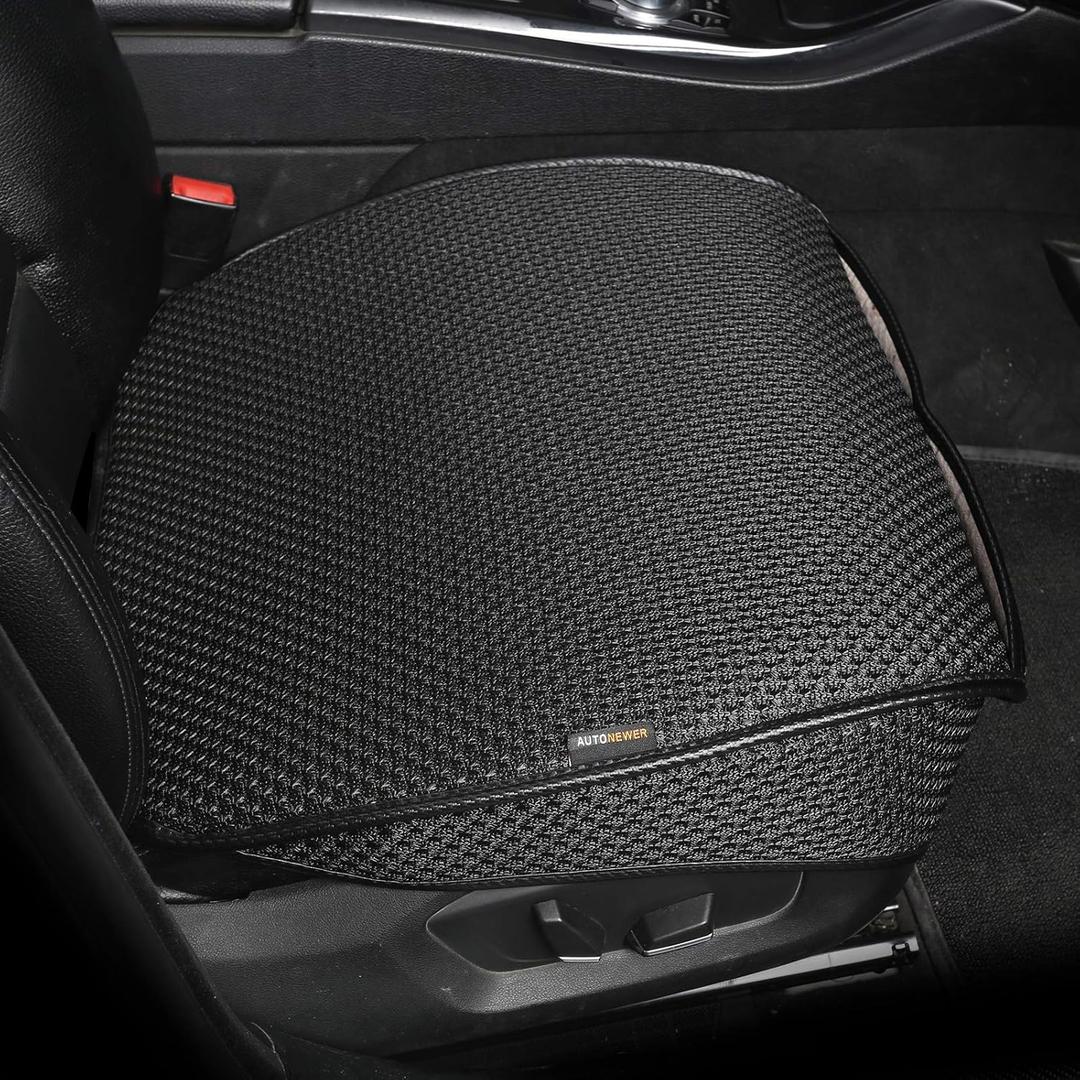 Auto Newer Breathable Universal Four Seasons Car Seat Covers, Luxury Car Seat Cushion,Protectors for Front Seat Bottoms,Compatible with 95% Vehicles(Black,1PCS)