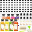 100 Pack 12oz Juice Bottles with Caps, BPA-Free PET Clear Plastic, Leak-Proof & Tamper Evident, Reusable & Disposable Beverage Containers for Home, Juice Bars, Meal Prep