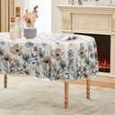 Horaldaily Watercolor Tablecloth 6084 Inch Oval, Watercolor Flowers Washable Seasonal Table Cover for Party Picnic Dinner Decor (Beige)