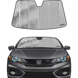 Pigenius Windshield Sunshade for Honda Civic Coupe 2012-2015, Reversible Silver/Black