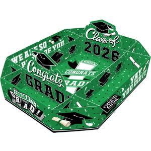 Gatherfun 2026 Graduation Party Supplies Kit - Class of 2026 Decor Set with Congrats Grad Food Trays, Graduation Decorations & Favors for a Memorable Grad Party（Green & Black）
