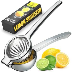 Premium Lemon Squeezer Stainless Steel - Heavy Duty Lime Squeezer, Lemon Juicer Manual With Comfortable Handle For Extracting All Juice Possible - Hand Citrus Juicer