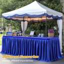 Wish Care 9ft Long Royal Blue Table Skirt for Rectangle Tables Decorations - Wrinkle Resistant Polyester Pleated Table Skirting Desk Skirts for Office Baby Shower Birthday Party Wedding Banquet