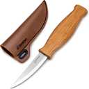 BeaverCraft Wood Carving Sloyd Knife C4s 3" - Whittling Knife with Leather Sheath for Carvers - Chip Wood Carving Tools for Beginner and Profi