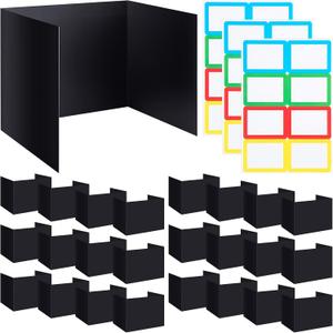 Crtiin 24 Pcs Privacy Folders for Students Desk Dividers Standard School Privacy Cardboard Board Testing Dividers Shield for Classroom Teacher Supplies Keep Eyes from roving(Stylish)