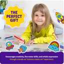 Dan&Darci Shrink Art Craft Kit for Girls and Boys Ages 6-12 - Shrink Magic Charm Making Kit with 30 Pre-Cut Shrink Plastic Templates - Kids Craft Birthday Gift for 7 8 9 10 Year Olds