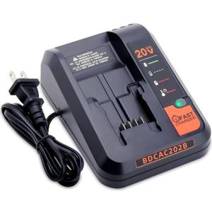 BDCAC202B 2.0A Charger Compatible with Black & Decker 12V MAX and 20V Battery LBXR20 LBXR2020 LBX4020 LBX20 LBD1520S, Compatible with Black and Decker 20V MAX Lithium Battery Charger Replacement