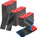 40 Sets Super Adhesive Hook and Loop Strips Heavy Duty Made with 3M VHB 1.2" x 3.2", Heat Resistant Waterproof Strong Hold for Indoor/Outdoor Use on Walls, Glass, Tile, Metal