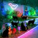 6 Pcs Black Cat Halloween Decorations Plastic Yard Signs with Stakes, Halloween Decorations Outdoor, Scary Silhouette with Glow in Dark Eyes for Outdoor Yard Lawn Garden Halloween Dcor