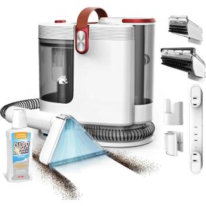 Portable Carpet Cleaner Machine, Carpet Shampooer, 15Kpa Upholstery Cleaner with 3 Tools, 54oz Large Water Tank, 16.4ft Power Cord, Spot and Stain Deep Cleaner for Rug, Couches, Car, Rose