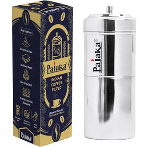 PAJAKA South Indian Filter Coffee Maker 2-4 Cup Mug Madras Kaapi Kappi Drip Decoction Maker Brewer Dripper Stainless Steel Medium Size (200 ML) | Pour Over Coffee Makers for Home & Kitchen