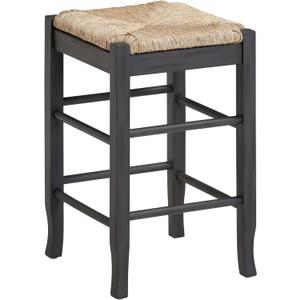 Boraam Square Rush Backless Counter Stool – Charcoal Grey Finish, Counter Height
