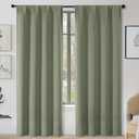 OWENIE Sally Sage Green Blackout Curtains 84 Inches Long 2 Panels Set for Bedroom Living Room, Solid Thermal Insulated Privacy Room Darkening Window Treatment Drapes, 2 Pcs Each W40 x L84 Inch, Sage