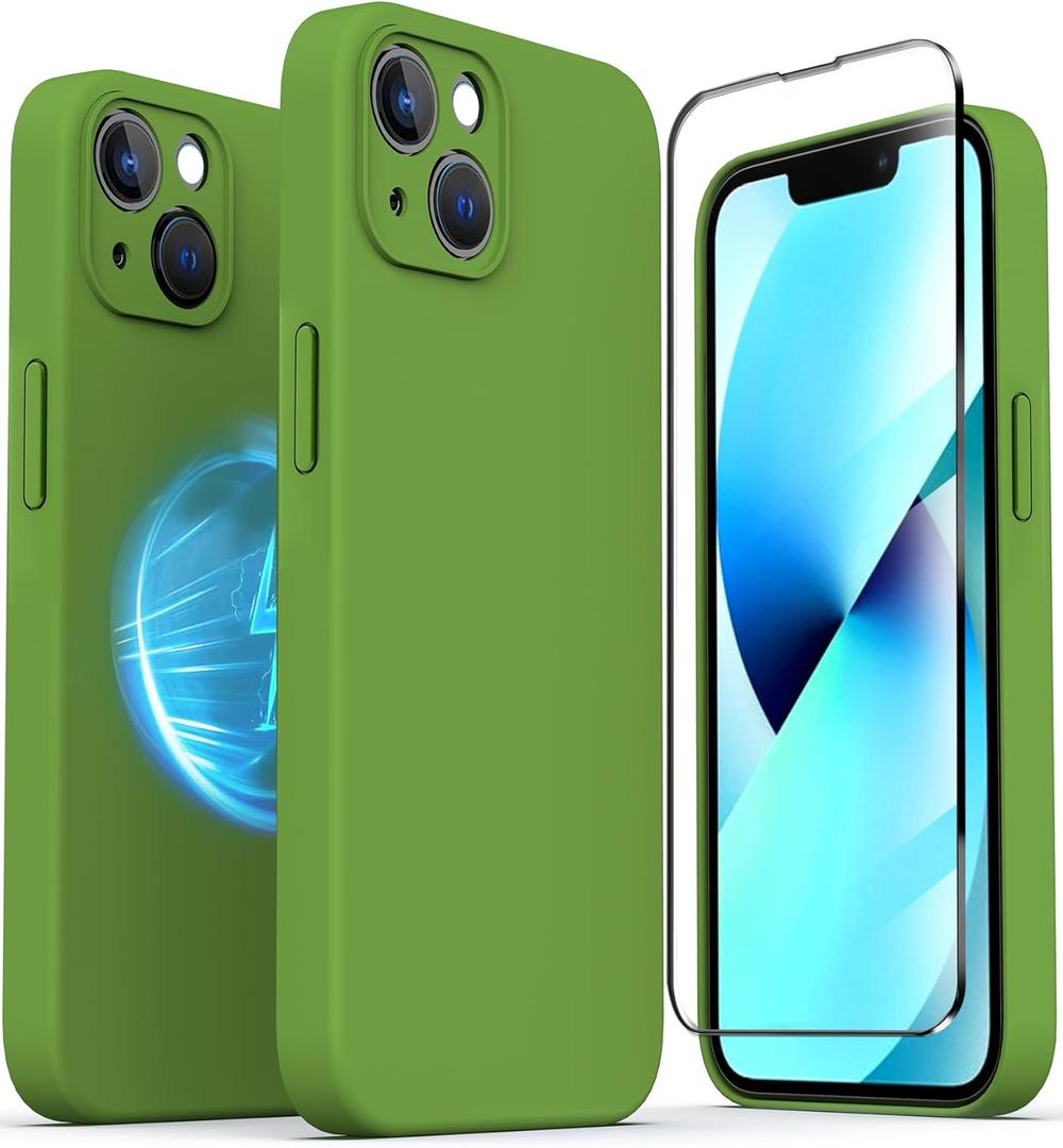 TZGZT Camera Protection for iPhone 12 Tempered Glass, [Accessories] Magnetic Protective Cover with 2X Screen Protector, Women for iPhone 12, Silicone Green#3 and 
ZUSLAB Clear Screen Protector Compatible with Galaxy S24 Ultra 6.8'' 2024,【1 Pack】 Tempered Glass Cover with Black Edge, Easy Install Bubble-free Anti-Scratch 9H HD Touch Screen Film Transparent