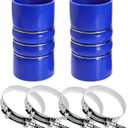Silicone CAC Charge Air Cooler Hump Hose Boot Set 3" x 6" Heavy Duty Intercooler Hoses Boot Kit with stainless steel T Bolt Clamp, Air Intake and Intercooler Hose Kit, 2PCS (Blue)