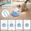 Pawingcat Automatic Cat String Toy 6 Holes Whack a Mole Cat Toy with Plush Running Cat Mouse Toy Hide and Seek Interactive Cat Toys for Indoor CatsBlue