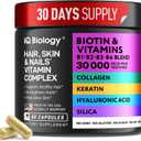 Biotin for Hair Growth Women & Men with Keratin, Collagen Complex 30000 mcg  Capsules for Hair Loss & Stronger Thickness  Skin & Nails Vitamins, Biotin 10000mcg and Collagen Supplements - 60 Pills